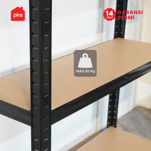 PIRA METROPOLIS - BROCK MSU 90X40 RAK SUSUN SERBAGUNA / RAK SUSUN BESI / RAK BESI SERBAGUNA / RAK GUDANG / RAK PENYIMPANAN warna BLACK - PIRA METROPOLIS - foto 11