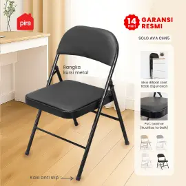 PIRA - SOLO AVA CH45 KURSI LIPAT OUTDOOR / KURSI LIPAT / KURSI CAFE warna BLACK - PIRA - foto 1