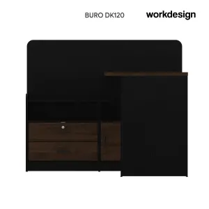 WORKDESIGN BURO DK120 MEJA KERJA / MEJA KANTOR / MEJA KERJA SUDUT warna BLACK OAK - WORKDESIGN - foto 4