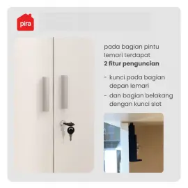 PIRA METROPOLIS - ARUNA 3PS LEMARI PAKAIAN MEDIUM 3 PINTU FULL RAK warna PRO OAK - WHITE - PIRA METROPOLIS OX - foto 6