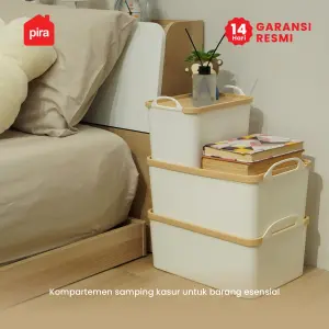 PIRA - MIYA PSB KOTAK PENYIMPANAN / BOX PENYIMPANAN BARANG / BOX PLASTIK / KOTAK PLASTIK / CONTAINER BOX PLASTIK warna WHITE - CREAM - PIRA - foto 6