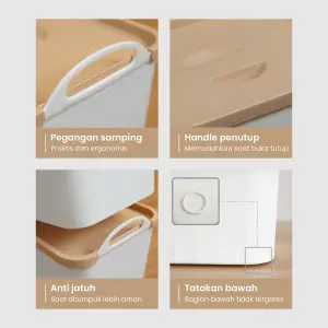 PIRA - MIYA PSB KOTAK PENYIMPANAN / BOX PENYIMPANAN BARANG / BOX PLASTIK / KOTAK PLASTIK / CONTAINER BOX PLASTIK warna WHITE - CREAM - PIRA - foto 7