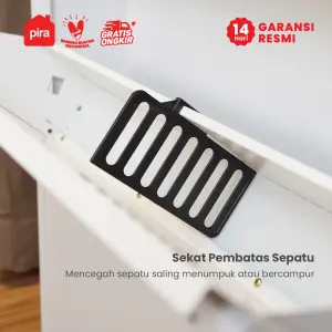 PIRA - GION AVA MSR 80T3 RAK SEPATU BESI / LEMARI SEPATU / RAK SEPATU SUSUN TERTUTUP warna WHITE - PIRA - foto 2