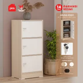 PIRA METROPOLIS OX - ARUNA RSG 3 RAK SERBAGUNA / RAK SUSUN 3 PINTU warna PRO OAK - WHITE - PIRA METROPOLIS OX - foto 1
