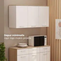 PIRA METROPOLIS OX - ARUNA KC WU120 RAK DAPUR / RAK GANTUNG DAPUR / KITCHEN SET ATAS 3 PINTU warna WHITE - PRO OAK - PIRA METROPOLIS OX - foto 2