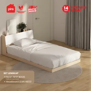 PIRA -  LEAN HB120 SANDARAN KASUR / BED HEADBOARD warna PRO OAK - WHITE - PIRA - foto 2