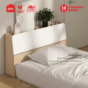 PIRA -  LEAN HB120 SANDARAN KASUR / BED HEADBOARD warna PRO OAK - WHITE - PIRA - foto 3