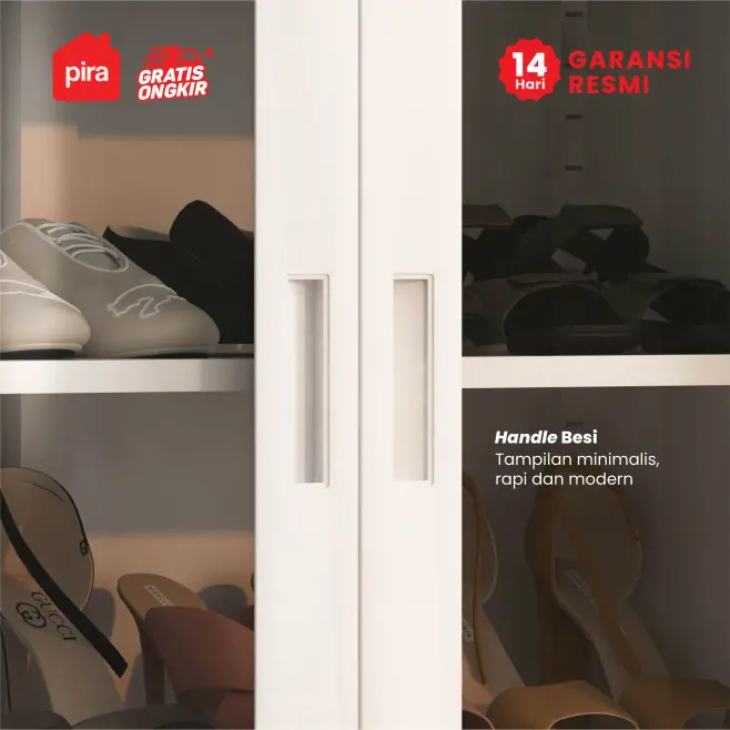 PIRA - BOLT MSR DR P RAK SEPATU BESI / LEMARI SEPATU / RAK BESI SERBAGUNA warna WHITE - PIRA - foto 7