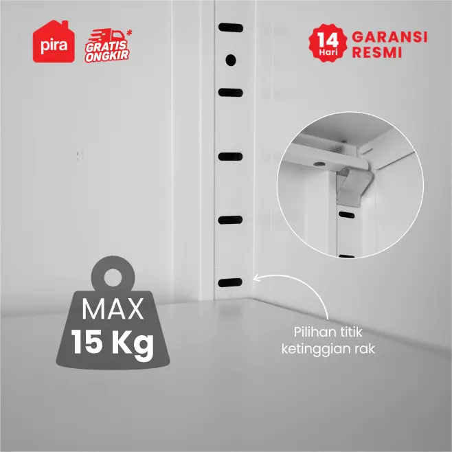 PIRA - BOLT MSR DR P RAK SEPATU BESI / LEMARI SEPATU / RAK BESI SERBAGUNA warna WHITE - PIRA - foto 8