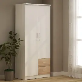 PIRA METROPOLIS - ALANA 2PL LEMARI PAKAIAN 2 PINTU warna WHITE - PRO OAK - PIRA METROPOLIS OX - foto 2