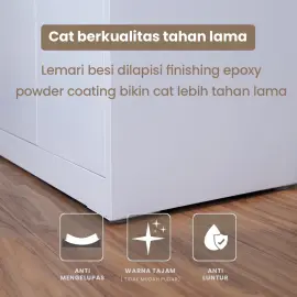 PIRA - SAXON 160 SSL MWD LEMARI PAKAIAN BESI SLIDING / PINTU GESER warna WHITE - PIRA - foto 4