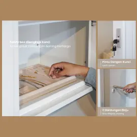 PIRA - SAXON 160 SSL MWD LEMARI PAKAIAN BESI SLIDING / PINTU GESER warna WHITE - PIRA - foto 8
