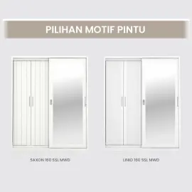 PIRA - SAXON 160 SSL MWD LEMARI PAKAIAN BESI SLIDING / PINTU GESER warna WHITE - PIRA - foto 13