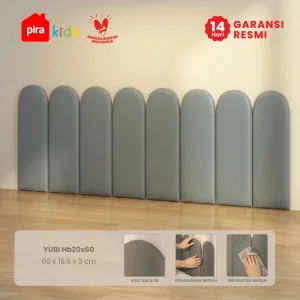PIRA KIDS - YUBI HB20X60 HEADBOARD KASUR / WALL PANEL 3D / WALLPAPER FOAM 3D / SANDARAN BERMAIN ANAK 1 PCS warna DARK GREY - PIRA KIDS - foto 1