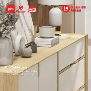 PIRA -  LUCA SB160 BUFET / SIDEBOARD / LEMARI KABINET / MEJA TV warna EURO OAK - LIGHT TAUPE - PIRA - foto 5