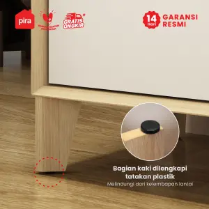 PIRA -  LUCA SB160 BUFET / SIDEBOARD / LEMARI KABINET / MEJA TV warna EURO OAK - LIGHT TAUPE - PIRA - foto 10