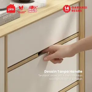 PIRA -  LUCA SB160 BUFET / SIDEBOARD / LEMARI KABINET / MEJA TV warna EURO OAK - LIGHT TAUPE - PIRA - foto 7