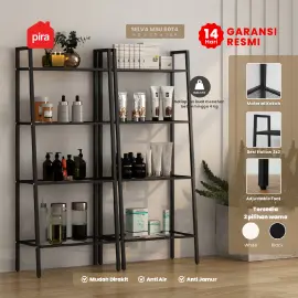 PIRA - SELVA MSU 60T4 RAK SUSUN SERBAGUNA / RAK BUKU / RAK SUSUN BESI / RAK SERBAGUNA / RAK PAJANGAN warna BLACK - PIRA - foto 1