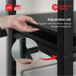 PIRA - HOGAN MSU 100X180 RAK BESI / RAK SUSUN SERBAGUNA / RAK SUSUN BESI / RAK PENYIMPANAN warna BLACK - PIRA - foto 3