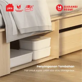 PIRA - MORGAN BD 160 DIPAN / RANJANG / TEMPAT TIDUR DENGAN LACI PENYIMPANAN warna PRO OAK - PIRA - foto 3