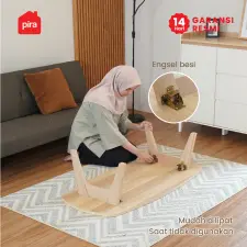 PIRA - NABE CT120 MEJA TAMU / MEJA MAKAN LIPAT LESEHAN / MEJA BELAJAR LIPAT LESEHAN warna PRO OAK - PIRA - foto 4