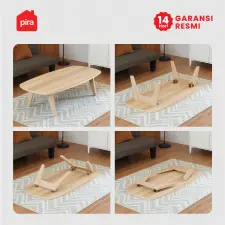 PIRA - NABE CT120 MEJA TAMU / MEJA MAKAN LIPAT LESEHAN / MEJA BELAJAR LIPAT LESEHAN warna PRO OAK - PIRA - foto 8