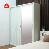 PIRA - SAXON 160 SSL MWD LEMARI PAKAIAN BESI SLIDING / PINTU GESER warna WHITE - PIRA - foto 15