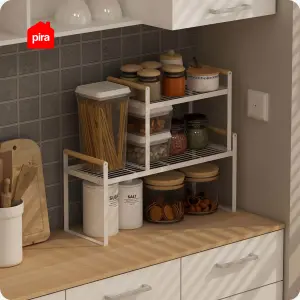 PIRA HOME - KAWA XL RB RAK PENYIMPANAN SERBAGUNA / RAK DAPUR / RAK BUMBU / RAK SUSUN BESI warna WHITE - PIRA HOME - foto 10