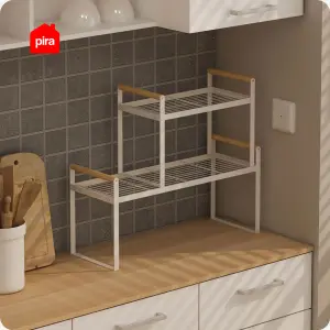 PIRA HOME - KAWA XL RB RAK PENYIMPANAN SERBAGUNA / RAK DAPUR / RAK BUMBU / RAK SUSUN BESI warna WHITE - PIRA HOME - foto 11