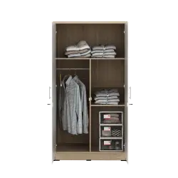 PIRA METROPOLIS - ALBA 2PM LT LEMARI PAKAIAN MEDIUM 2 PINTU warna SONOMA OAK - WHITE - WHITE - METROPOLIS - foto 6