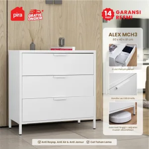 PIRA - ALEX MCH3 LEMARI LACI / LACI BESI / DRAWER BESI warna WHITE - PIRA - foto 1