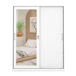 PIRA - LINIO 150A MWDSL LEMARI PAKAIAN BESI SLIDING / PINTU GESER warna WHITE - PIRA - foto 3