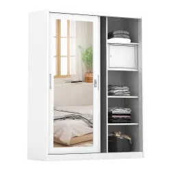 PIRA - LINIO 150A MWDSL LEMARI PAKAIAN BESI SLIDING / PINTU GESER warna WHITE - PIRA - foto 5