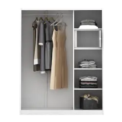 PIRA - LINIO 150A MWDSL LEMARI PAKAIAN BESI SLIDING / PINTU GESER warna WHITE - PIRA - foto 7