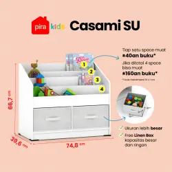 PIRA KIDS - CASAMI SU RAK BUKU ANAK DENGAN LACI PENYIMPANAN warna PRO OAK - PIRA KIDS - foto 3