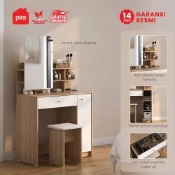 PIRA METROPOLIS - SECHA DS80 MEJA RIAS warna PRO OAK - WHITE - METROPOLIS - foto 1