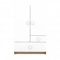 PIRA KIDS - WOODY BL80 CL LEMARI PAKAIAN ANAK 2 PINTU FULL RAK warna PRO OAK - WHITE SM - PIRA KIDS - foto 3