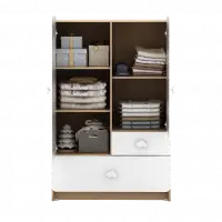 PIRA KIDS - WOODY BL80 CL LEMARI PAKAIAN ANAK 2 PINTU FULL RAK warna PRO OAK - WHITE SM - PIRA KIDS - foto 5