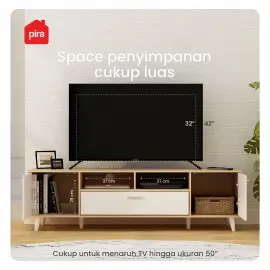 PIRA METROPOLIS  - BELATRIX TV150 MEJA TV / RAK TV warna PRO OAK - WHITE - PIRA METROPOLIS OX - foto 10