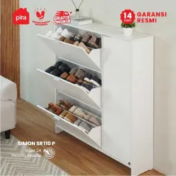 PIRA METROPOLIS - SIMON SR110P RAK SEPATU / LEMARI SEPATU TERTUTUP warna WHITE - PIRA METROPOLIS - foto 6