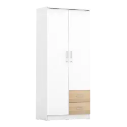 PIRA METROPOLIS - ALANA 2PL LEMARI PAKAIAN 2 PINTU warna WHITE - PRO OAK - PIRA METROPOLIS OX - foto 3