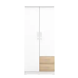 PIRA METROPOLIS - ALANA 2PL LEMARI PAKAIAN 2 PINTU warna WHITE - PRO OAK - PIRA METROPOLIS OX - foto 4