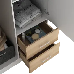 PIRA METROPOLIS - ALANA 2PL LEMARI PAKAIAN 2 PINTU warna WHITE - PRO OAK - PIRA METROPOLIS OX - foto 8