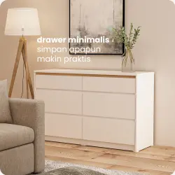 PIRA METROPOLIS OX -  HIRO CH3+3 LEMARI LACI 3+3 SUSUN / KABINET warna WHITE - PRO OAK - PIRA METROPOLIS OX - foto 10