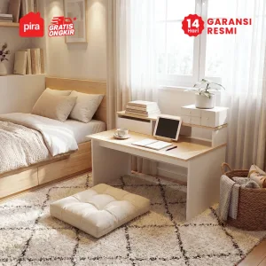 PIRA METROPOLIS OX -  MARU DESK MEJA BELAJAR / MEJA KOMPUTER / MEJA LESEHAN warna WHITE - PRO OAK - PIRA METROPOLIS OX - foto 2