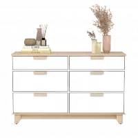 PIRA METROPOLIS -  BEN CH3+3 LEMARI LACI 3+3 SUSUN / KABINET warna PRO OAK - WHITE - PIRA METROPOLIS - foto 13