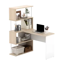 PIRA - ZACK DK 80 MEJA KERJA / MEJA BELAJAR DENGAN RAK BUKU warna PRO OAK - WHITE SM - PIRA - foto 12