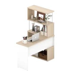 PIRA - ZACK DK 80 MEJA KERJA / MEJA BELAJAR DENGAN RAK BUKU warna PRO OAK - WHITE SM - PIRA - foto 11