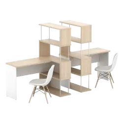 PIRA - ZACK DK 80 MEJA KERJA / MEJA BELAJAR DENGAN RAK BUKU warna PRO OAK - WHITE SM - PIRA - foto 15