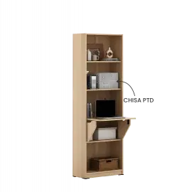 PIRA WORK - ROYCE DK60 MEJA BELAJAR / MEJA KERJA LIPAT / RAK BUKU warna PRO OAK - PIRA WORK - foto 9